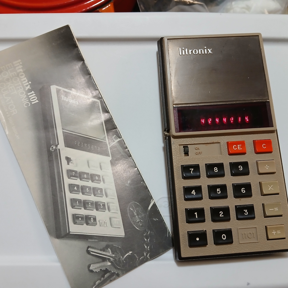 VTG Retro Litronix Electronic Pocket Calculator-Model 1101-Tested-Working